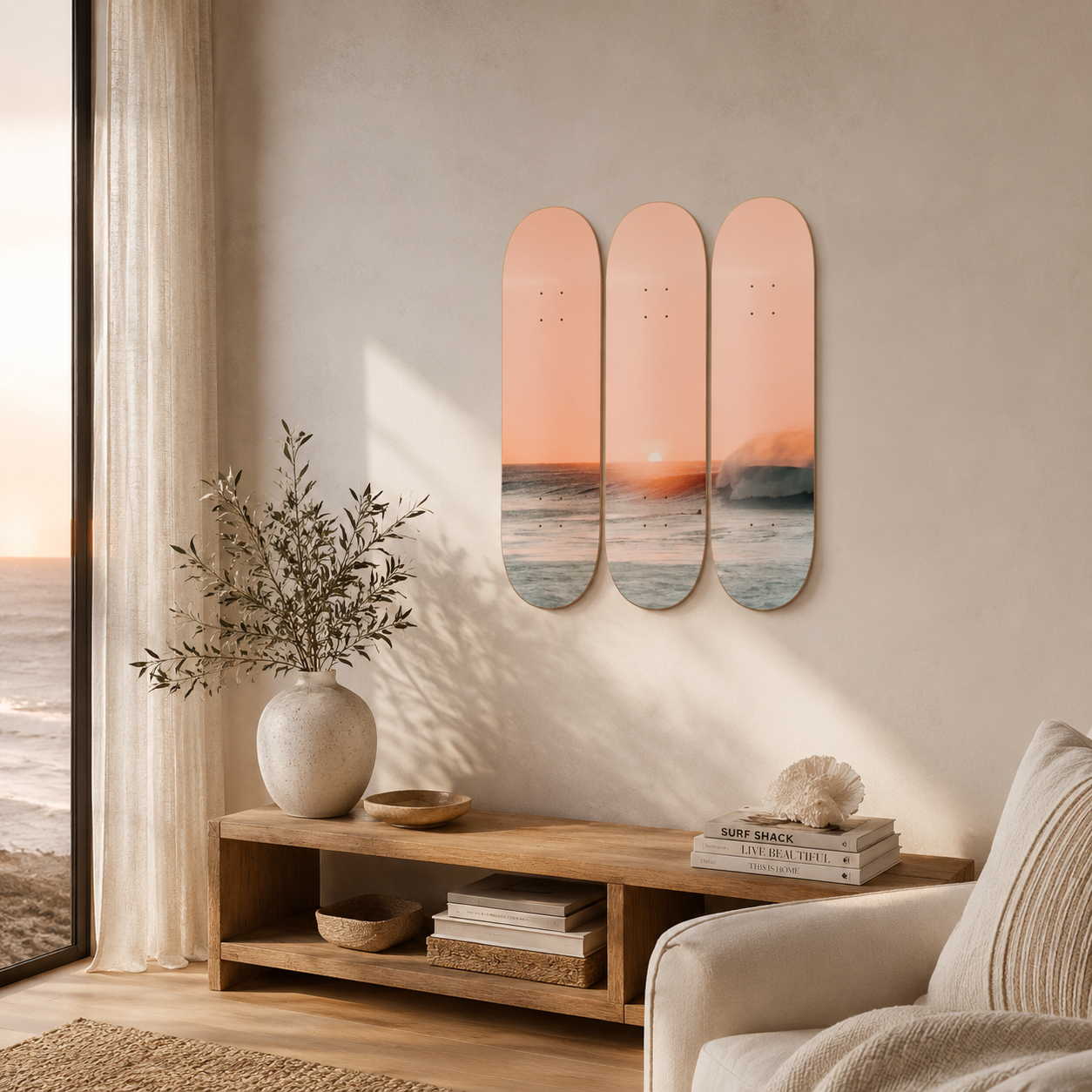 Golden Hour - skate decorativo paisaje de pared
