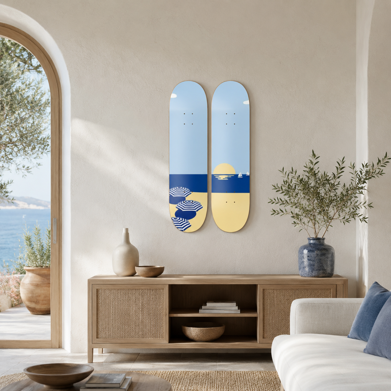 Italia - skate decorativo ilustrado en tabla de skate decorativa