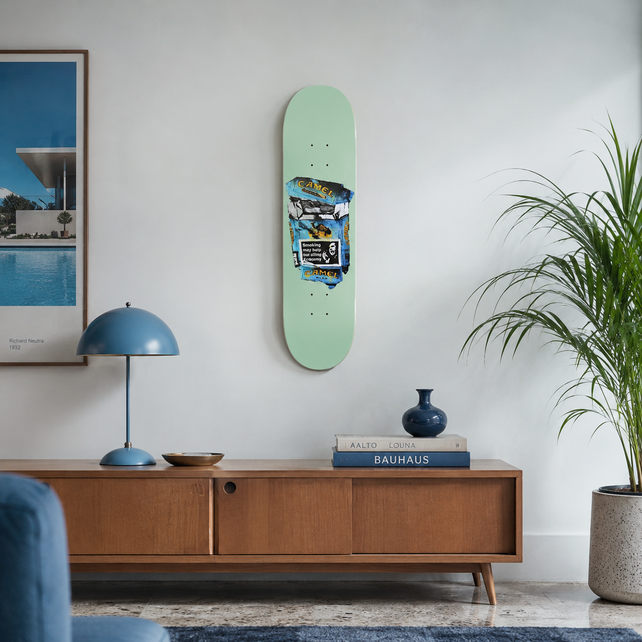 Camel 1 - skate decorativo ilustrado de pared
