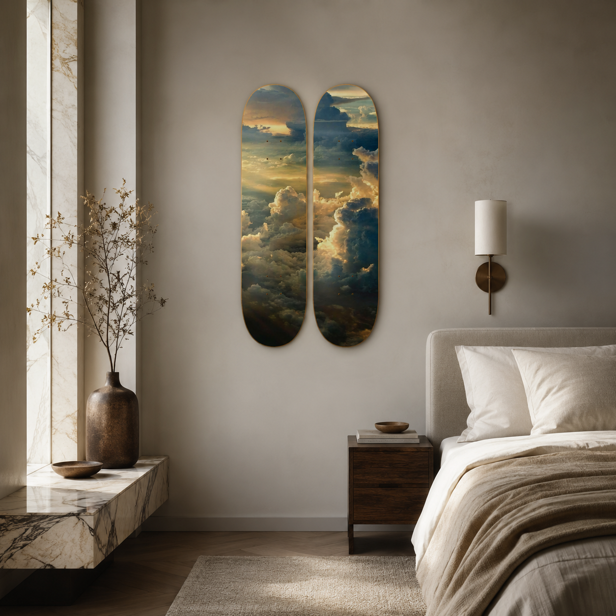 Golden Clouds - skate decorativo paisaje de pared