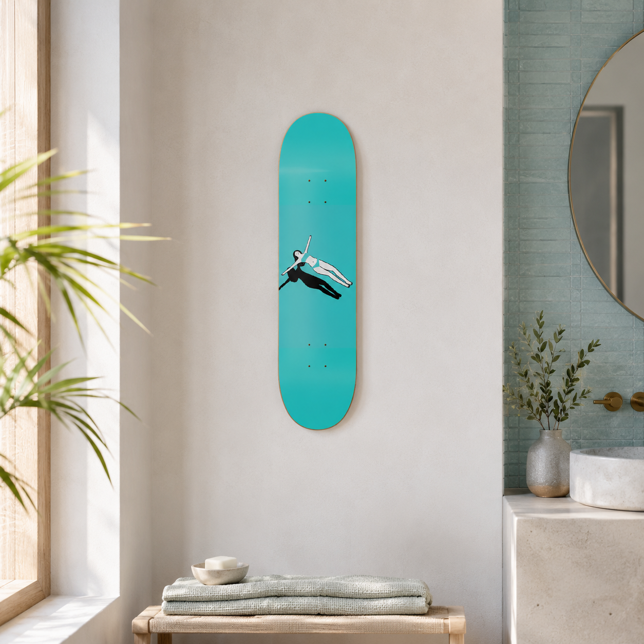 Salt Bath - skate decorativo ilustrado de pared