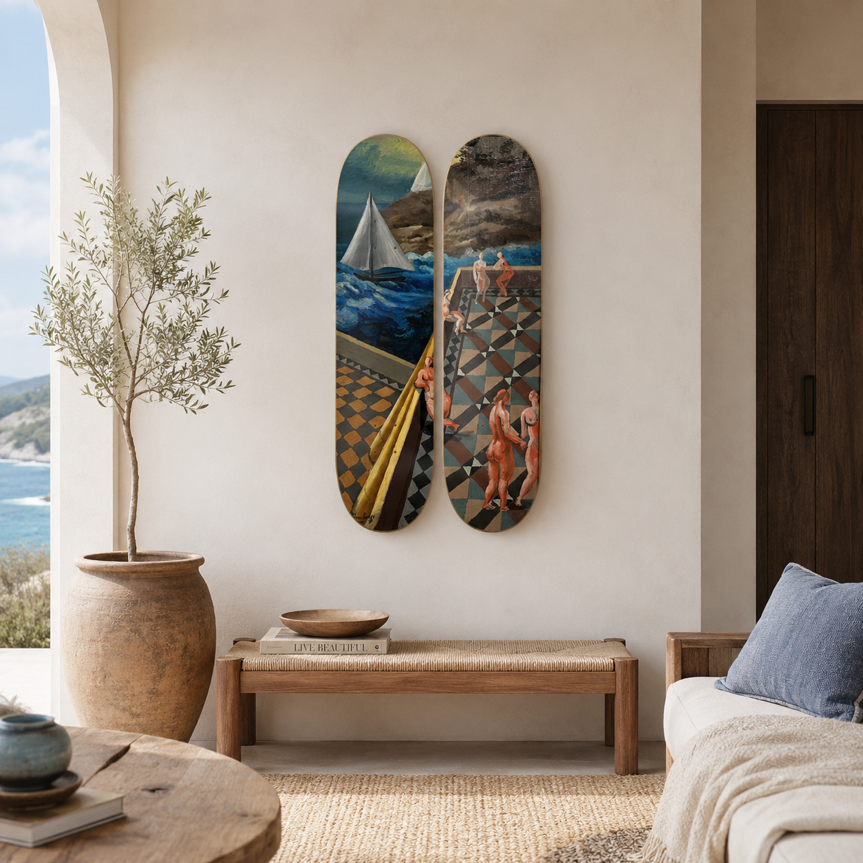 Sea - arte mural en skate de pared