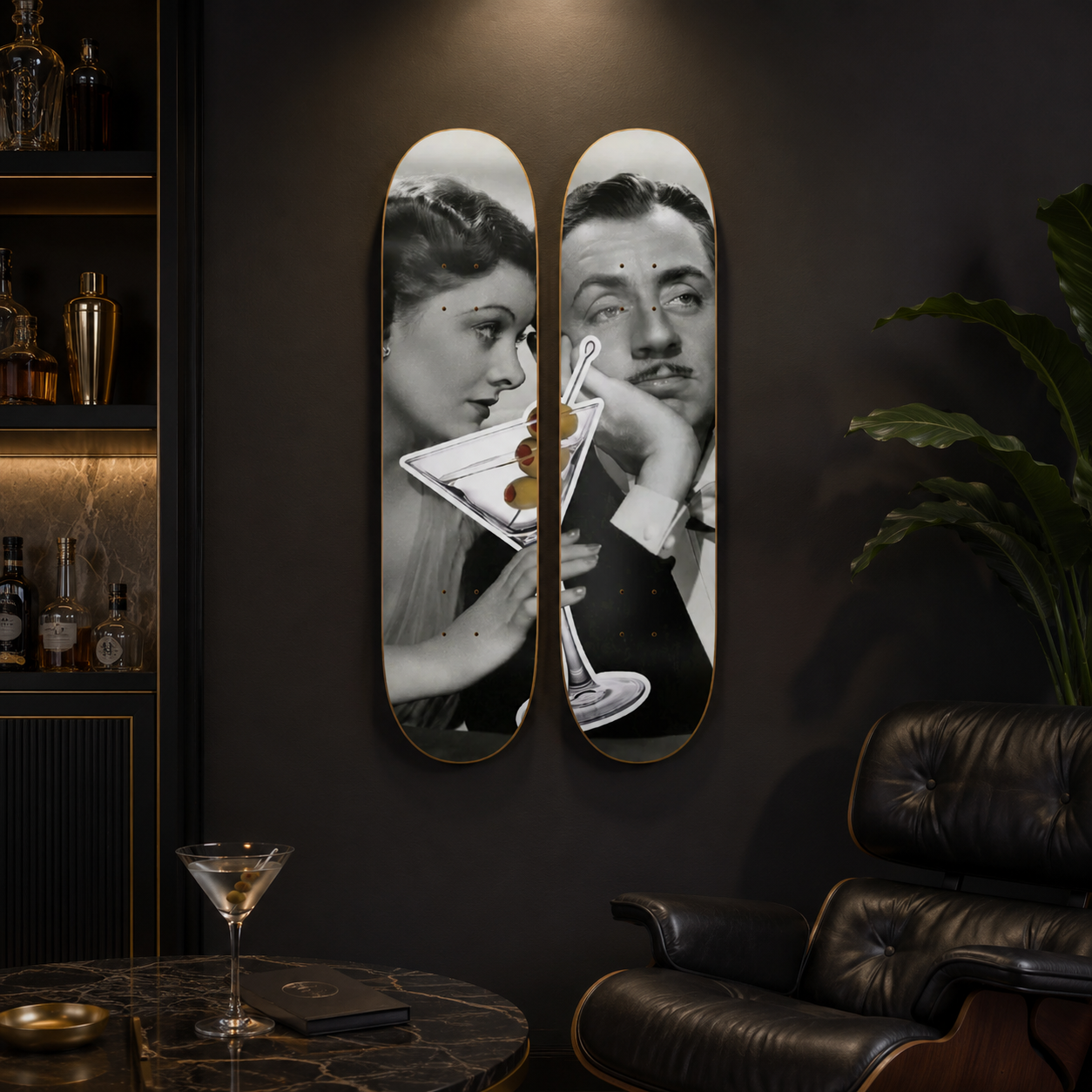 Bond - skate decorativo ilustrado de pared