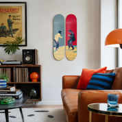 Mia & Vincent - Pulp Fiction Mia y Vincent en tabla de skate decorativa