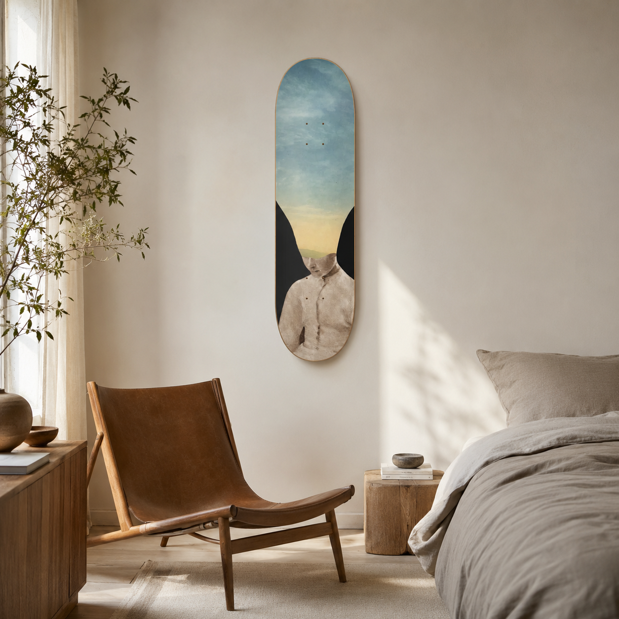 Chill Thinks - skate decorativo ilustrado de pared