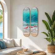Flamenco - skate decorativo ilustrado de pared