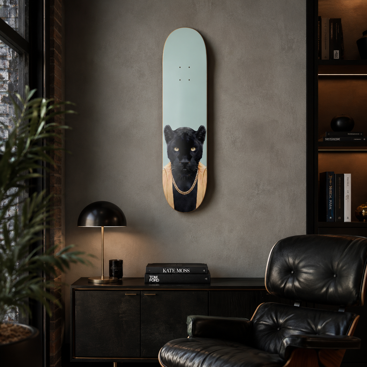 Panther Party - skate decorativo ilustrado de pared