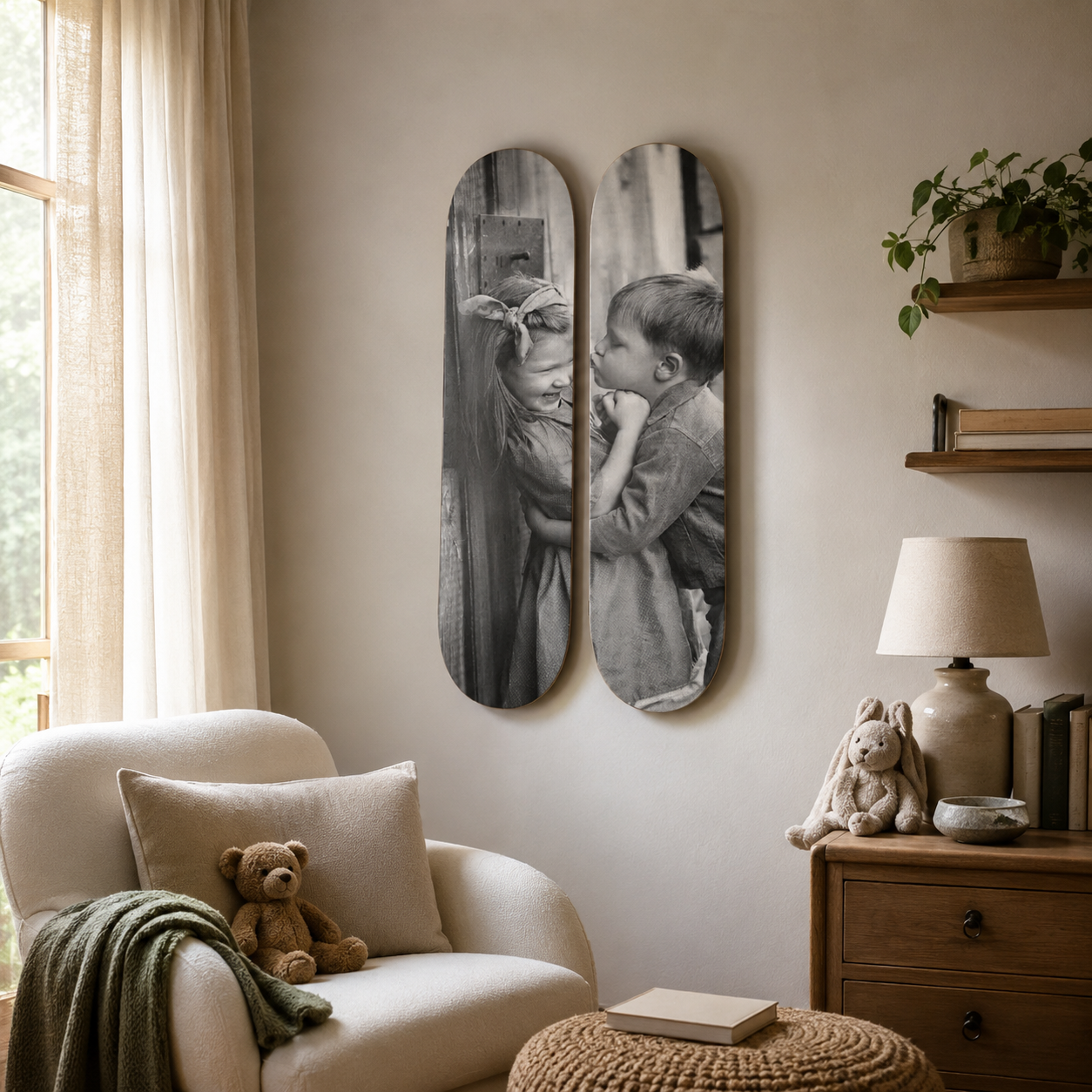 First One - skate decorativo ilustrado de pared