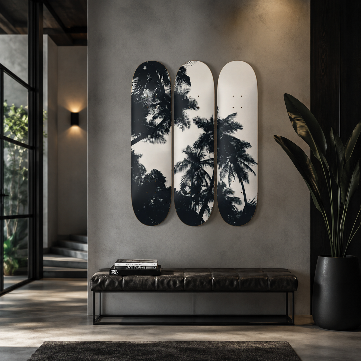 BW - skate decorativo paisaje de pared