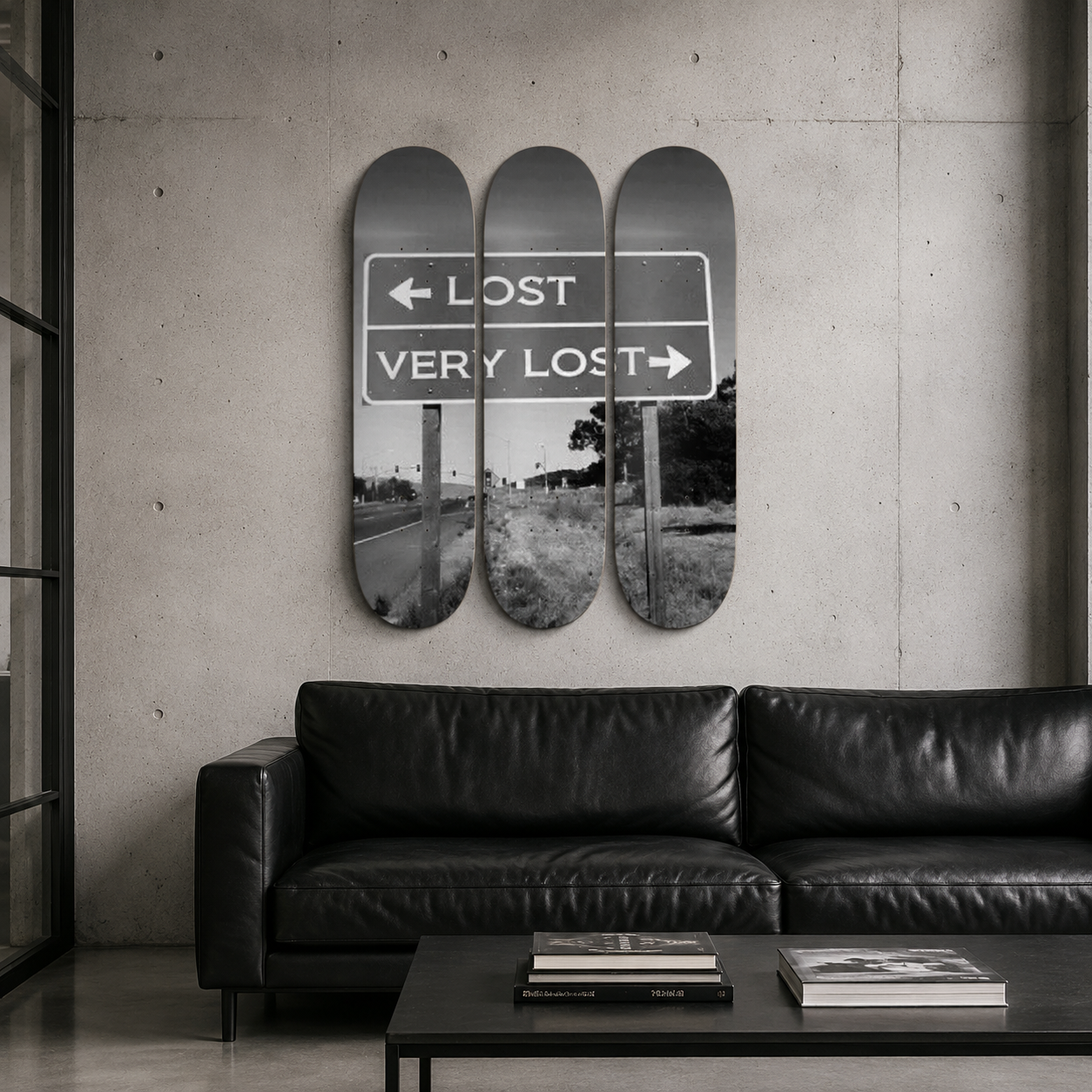 Very Lost - skate decorativo ilustrado de pared
