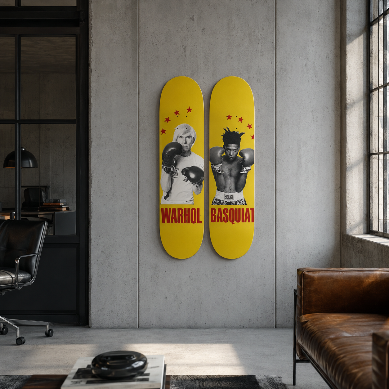 Warhol Basquiart - Warhol y Basquiat en tabla de skate decorativa