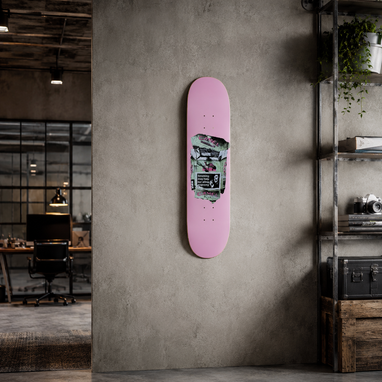 Camel 3 - skate decorativo ilustrado de pared