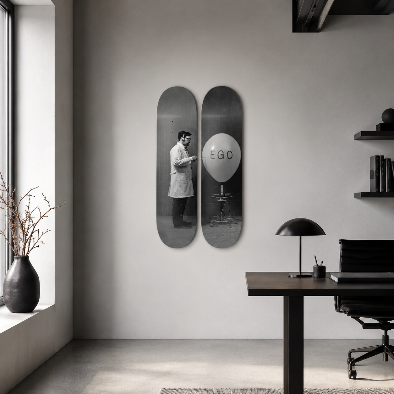 Ego - skate decorativo ilustrado de pared