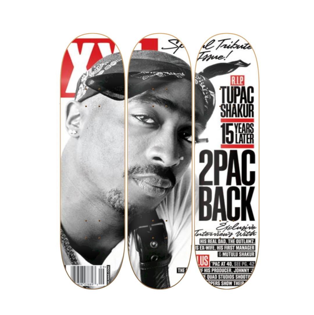2Pac News - 2Pac en tabla de skate decorativa
