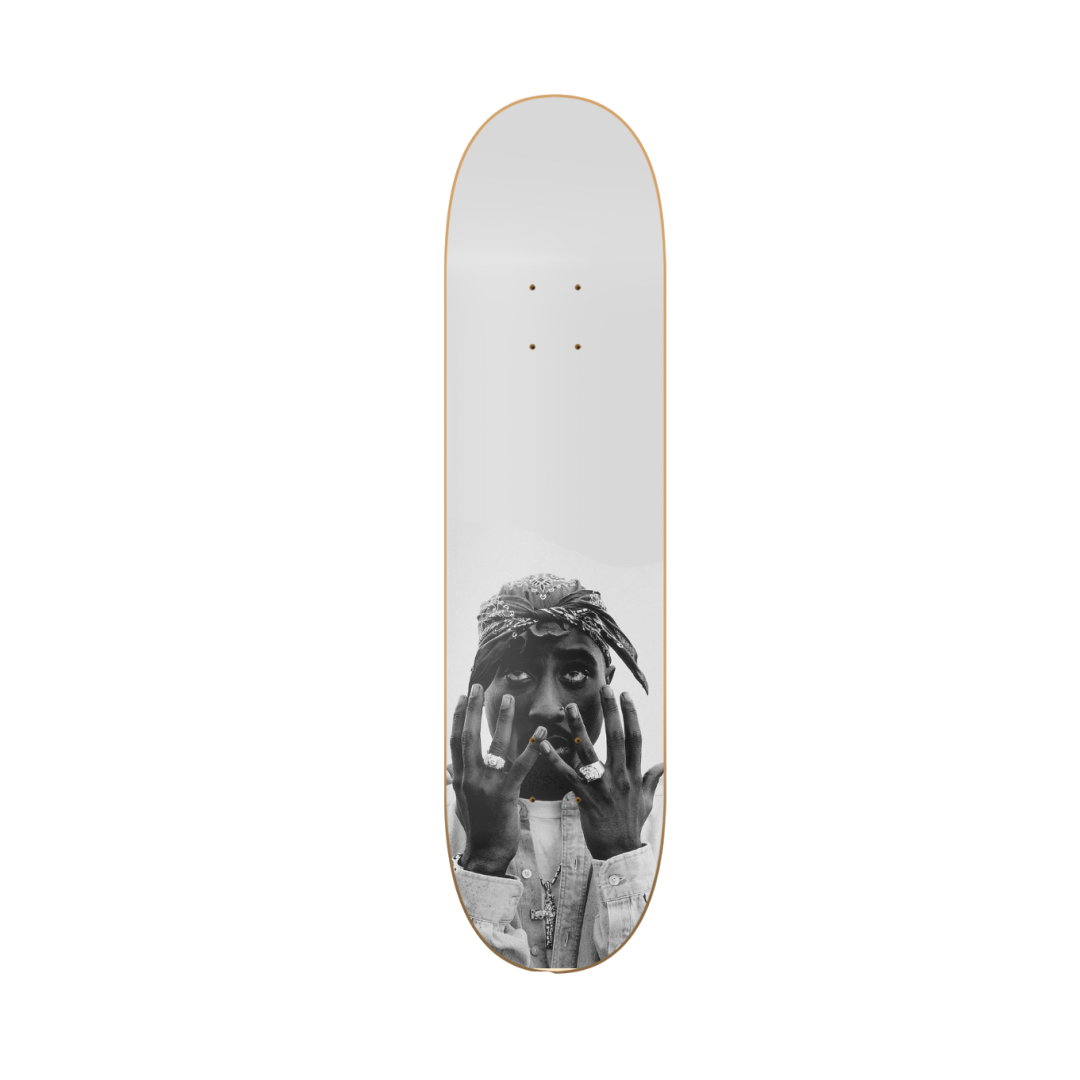 2Pac - skate decorativo música en tabla de skate decorativa vista 2