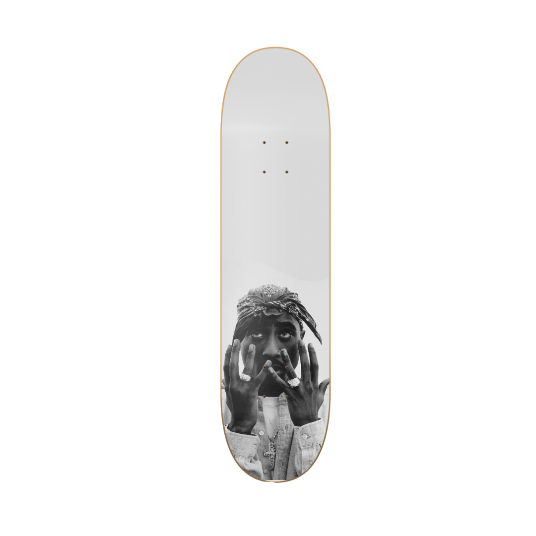 2Pac - skate decorativo música en tabla de skate decorativa vista 2