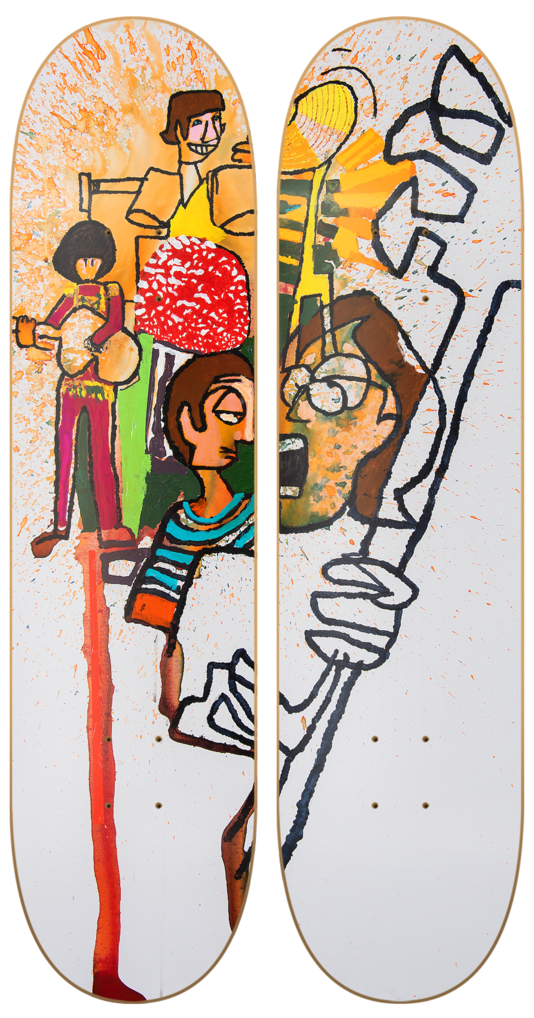 Beatles - Bororo - The Beatles arte chileno en tabla de skate decorativa vista 2