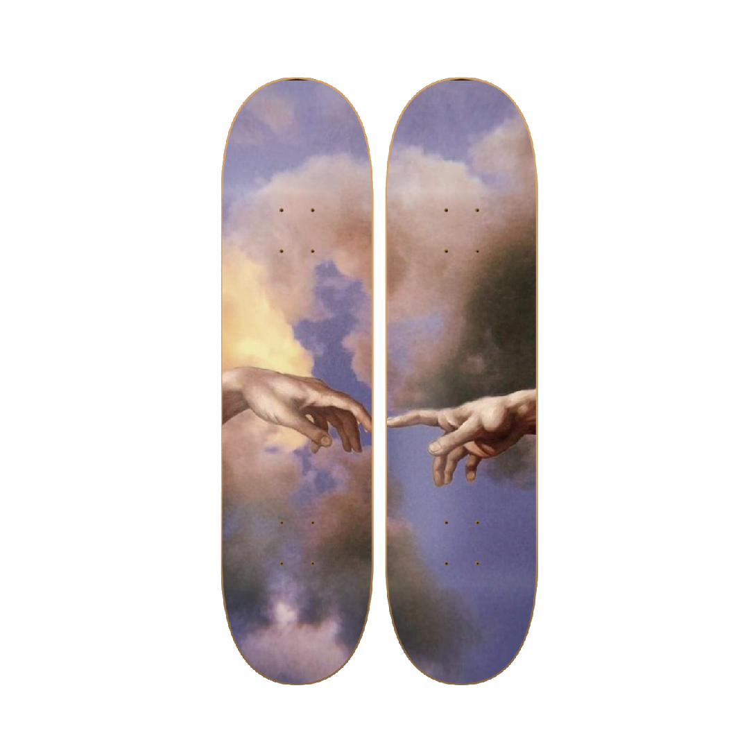 Adan God Hands - skate decorativo ilustrado de pared
