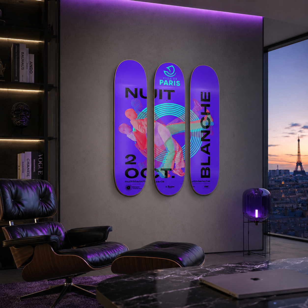 Balance Paris - skate decorativo diseño de pared