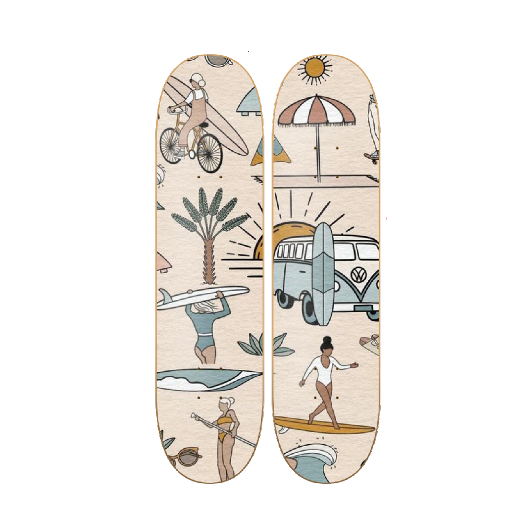 Beach Mix - playa y verano en tabla de skate decorativa vista 2