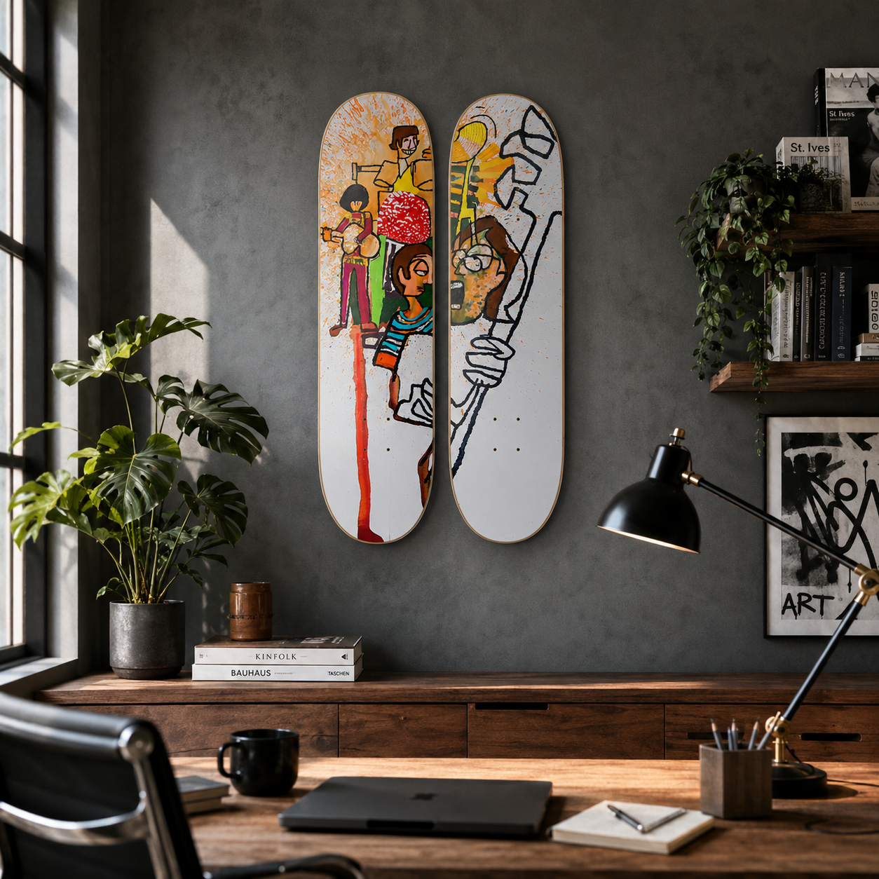 Beatles - Bororo - The Beatles arte chileno en tabla de skate decorativa