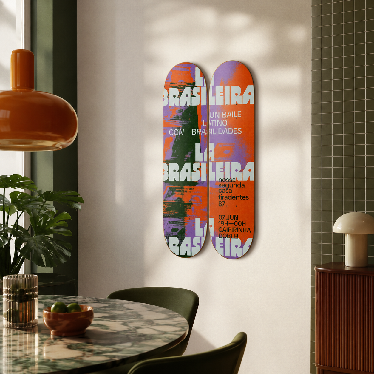 Brasileira - skate decorativo diseño de pared