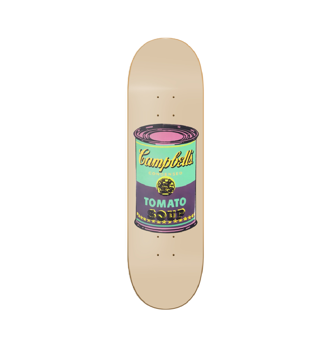 Brown Campbells - Campbell pop art en tabla de skate decorativa vista 2