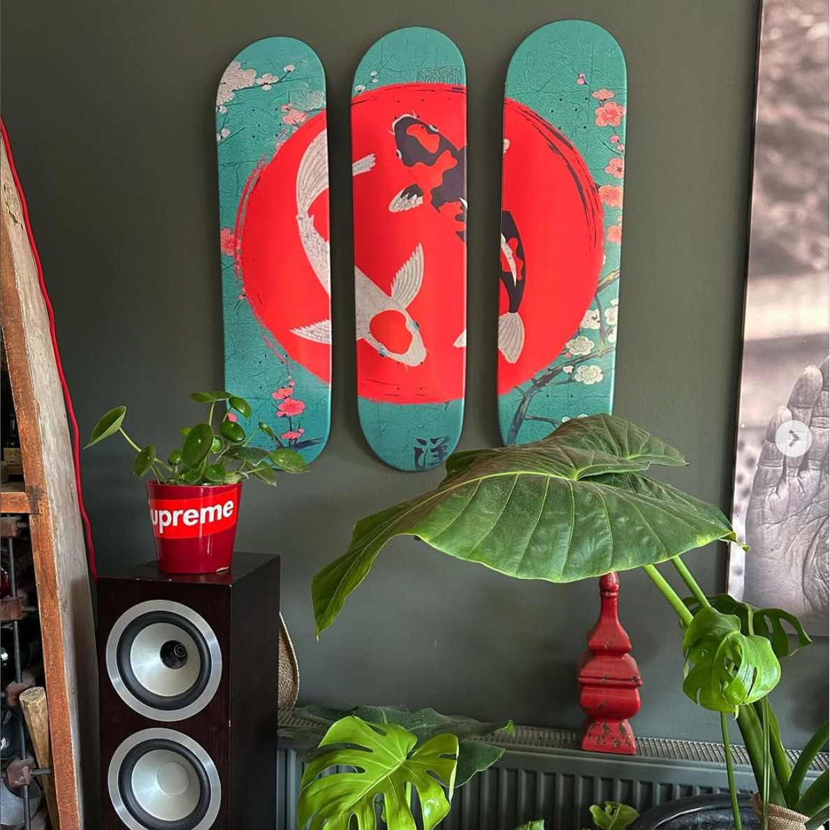 Koi - arte mural en skate de pared