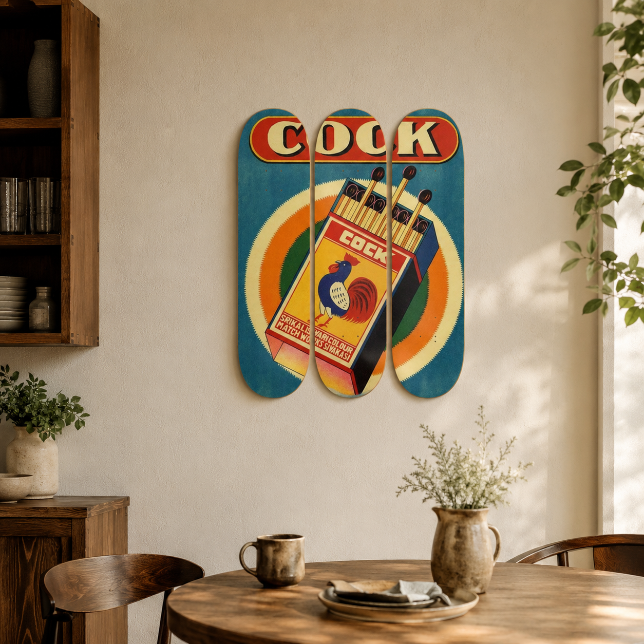 Cock - skate decorativo diseño de pared