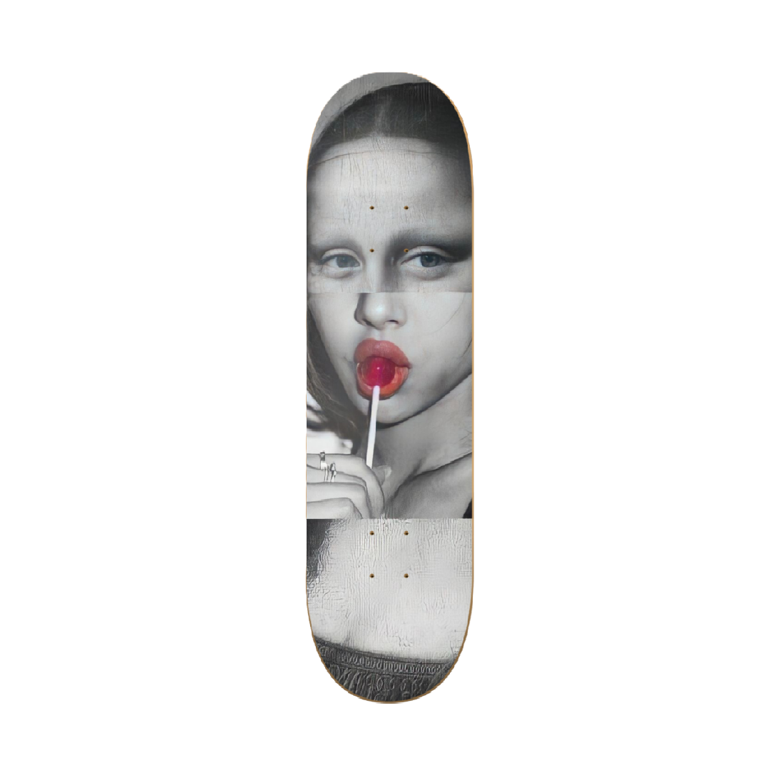 Collage 3 - skate decorativo ilustrado de pared vista 2