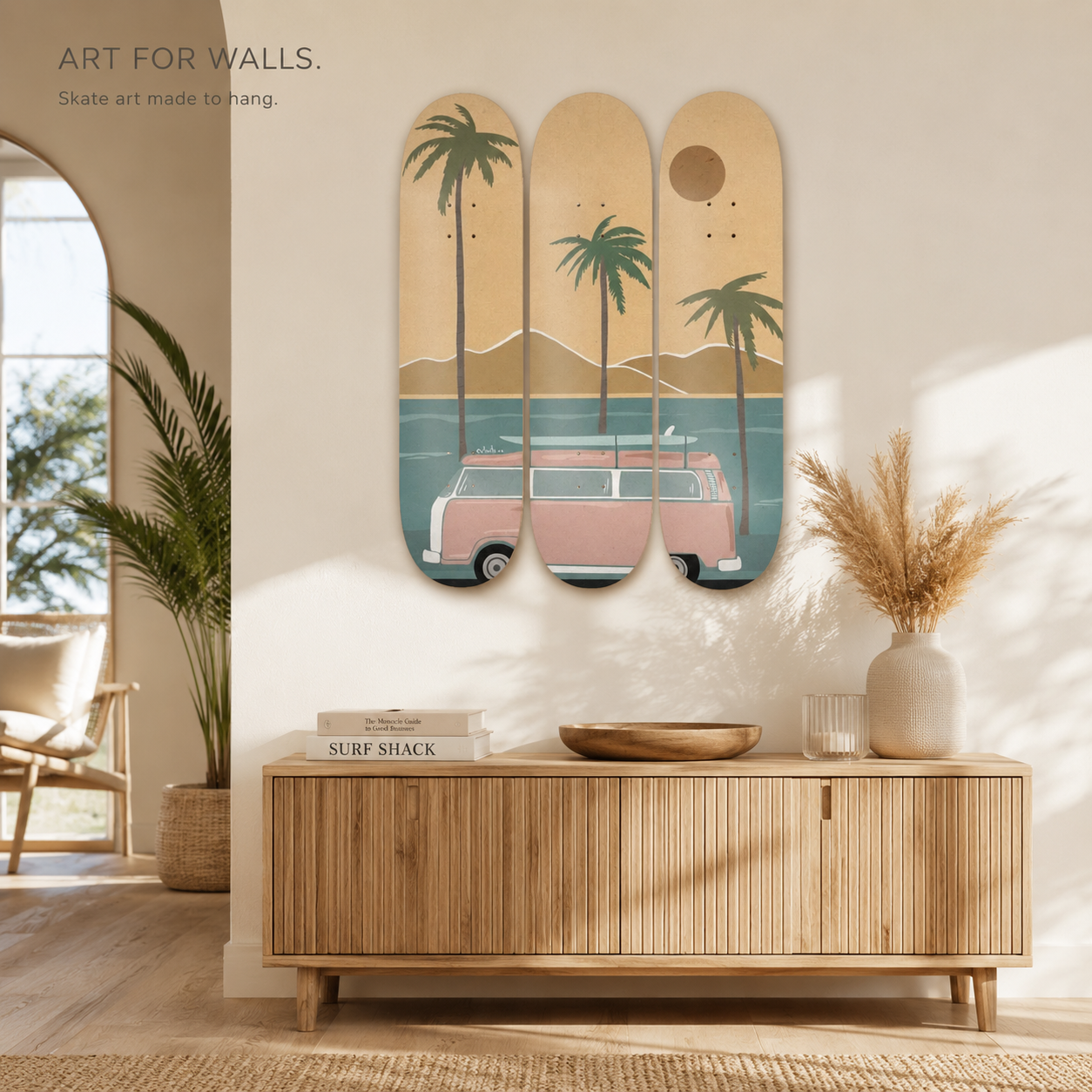 Combi Beach - combi playa en tabla de skate decorativa