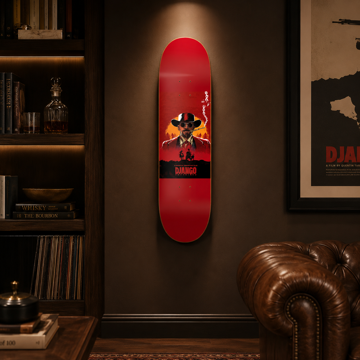 Django - skate decorativo cine y series en tabla de skate decorativa