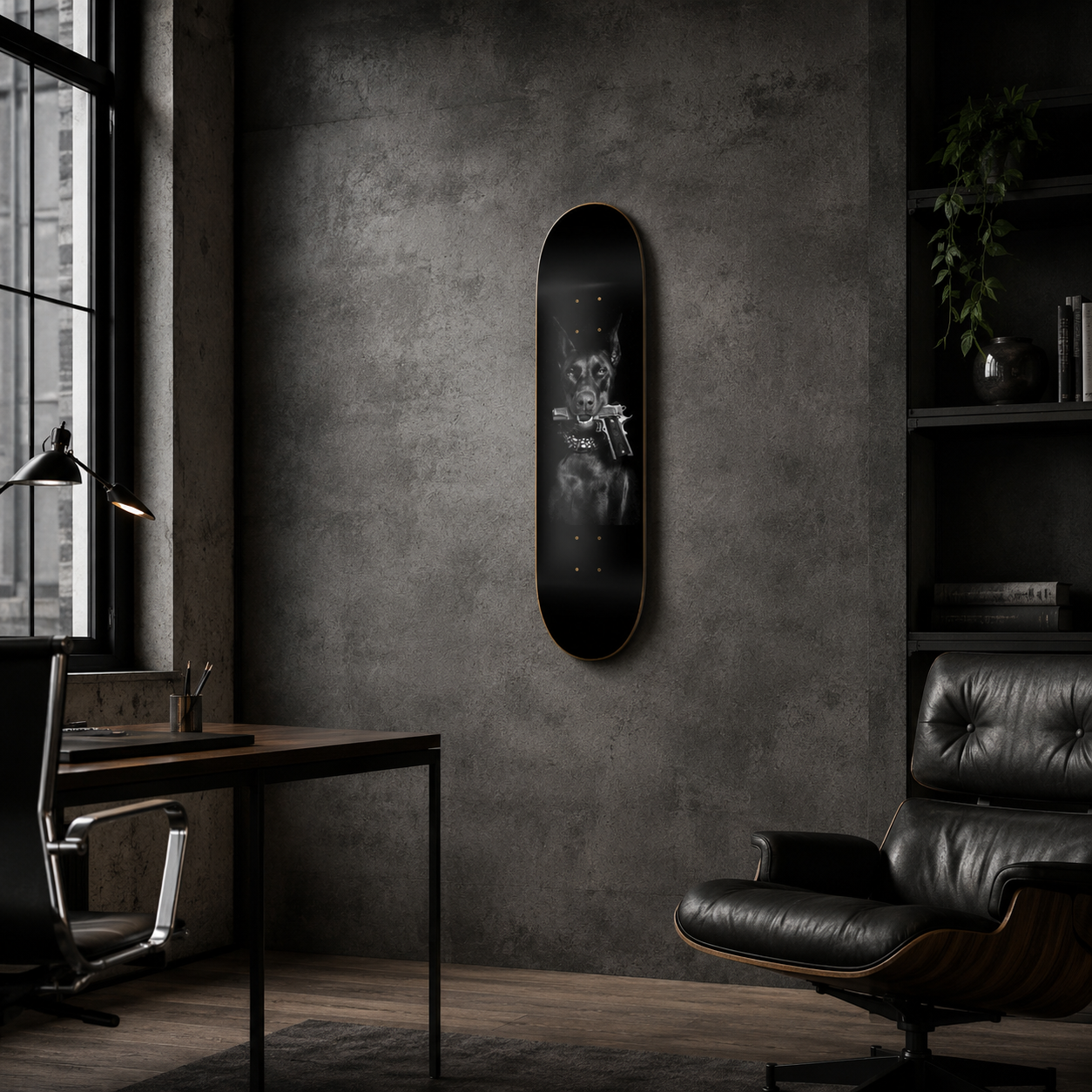 Dman Gun - skate decorativo animales de pared