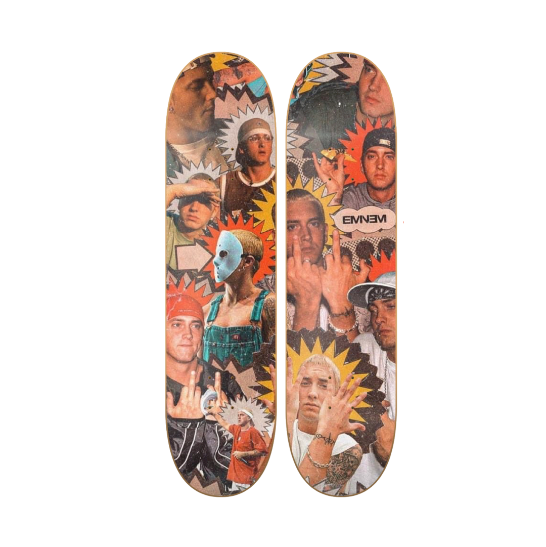 Eminem Collage - Eminem en tabla de skate decorativa