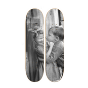 First One - skate decorativo ilustrado de pared vista 2