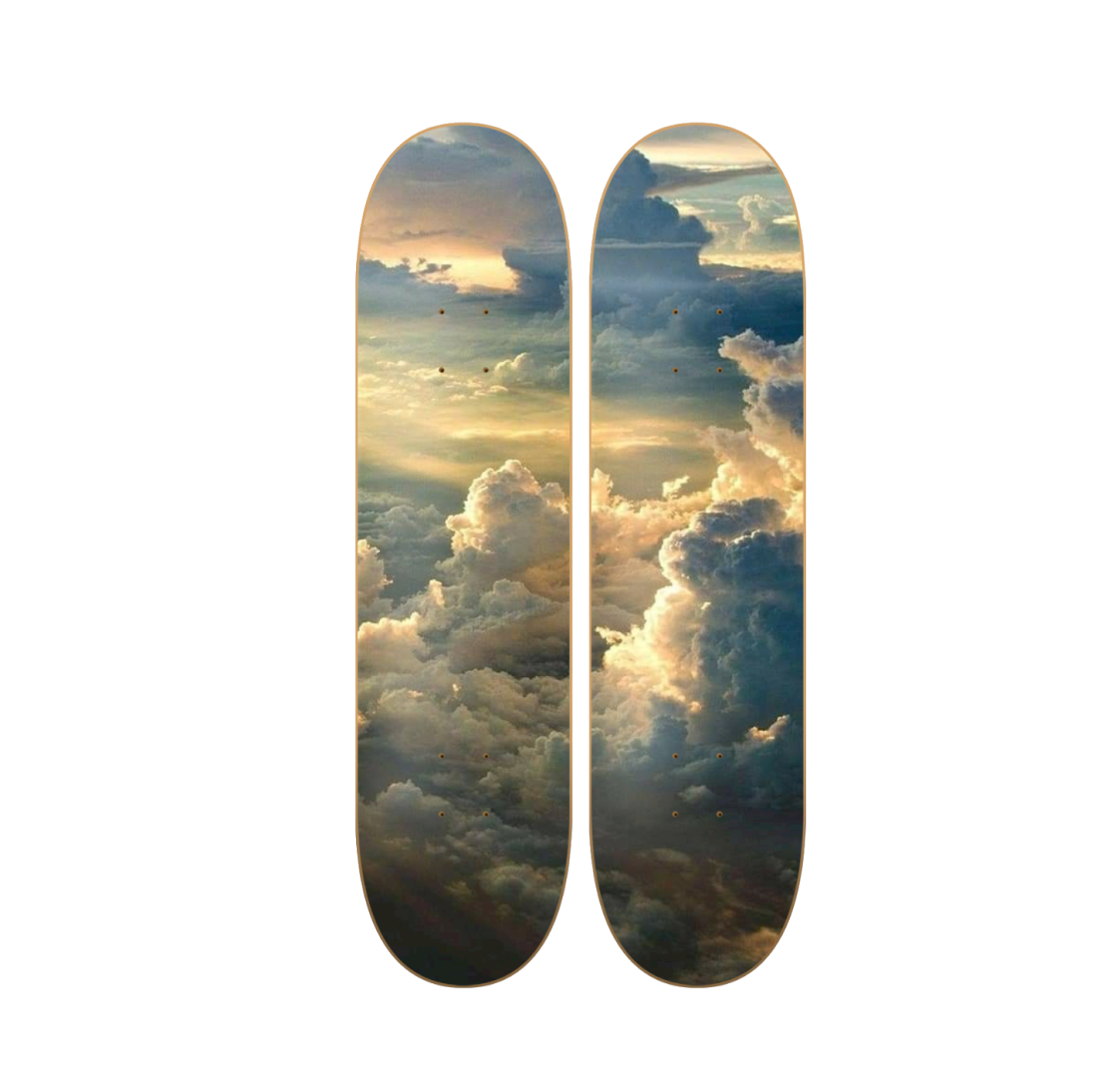 Golden Clouds - skate decorativo paisaje de pared vista 2
