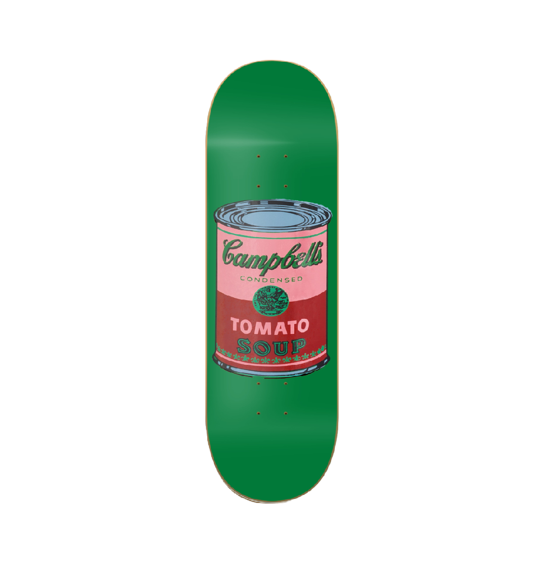 Green Campbells - Campbell pop art en tabla de skate decorativa vista 2