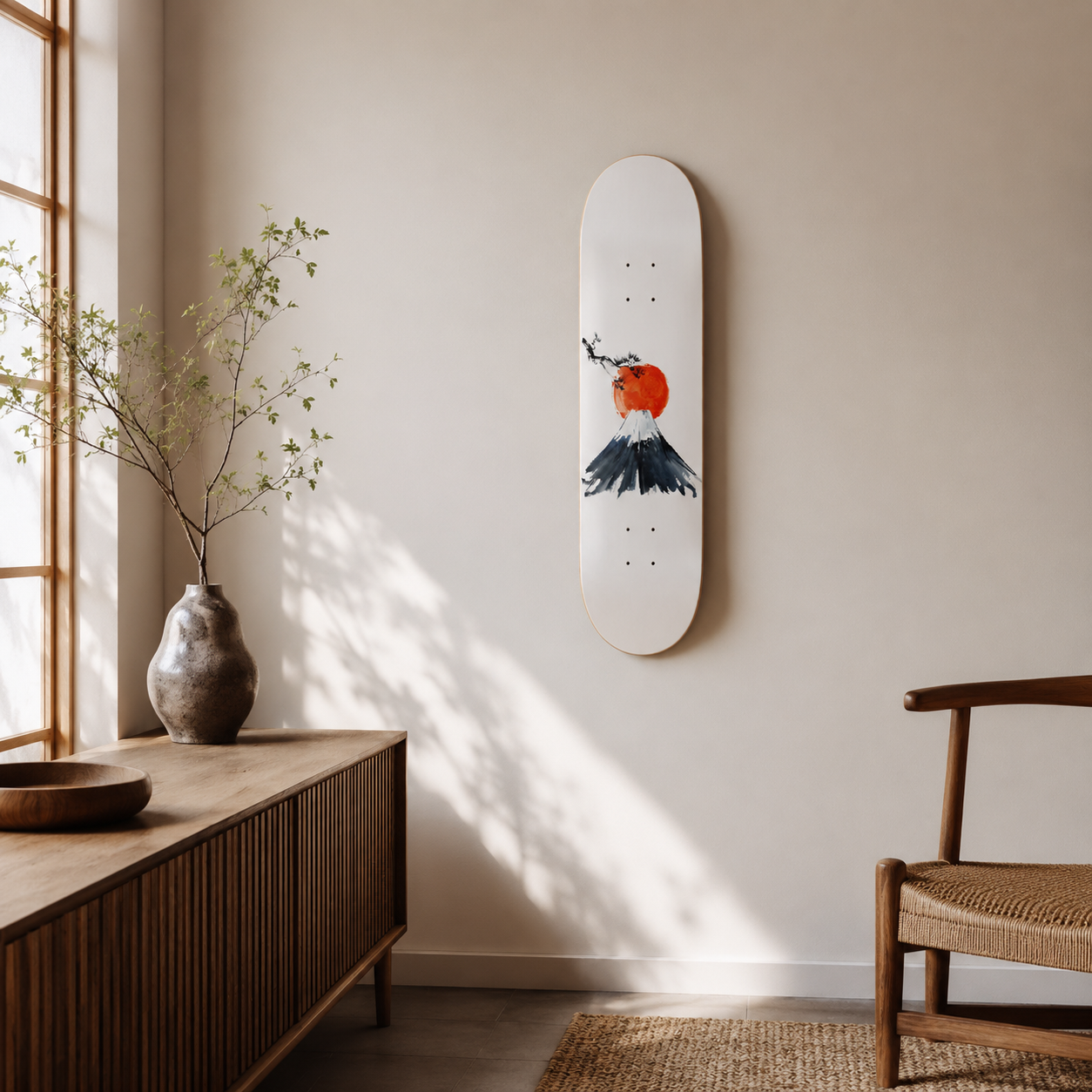 Japo Mountain - montaña japonesa en tabla de skate decorativa