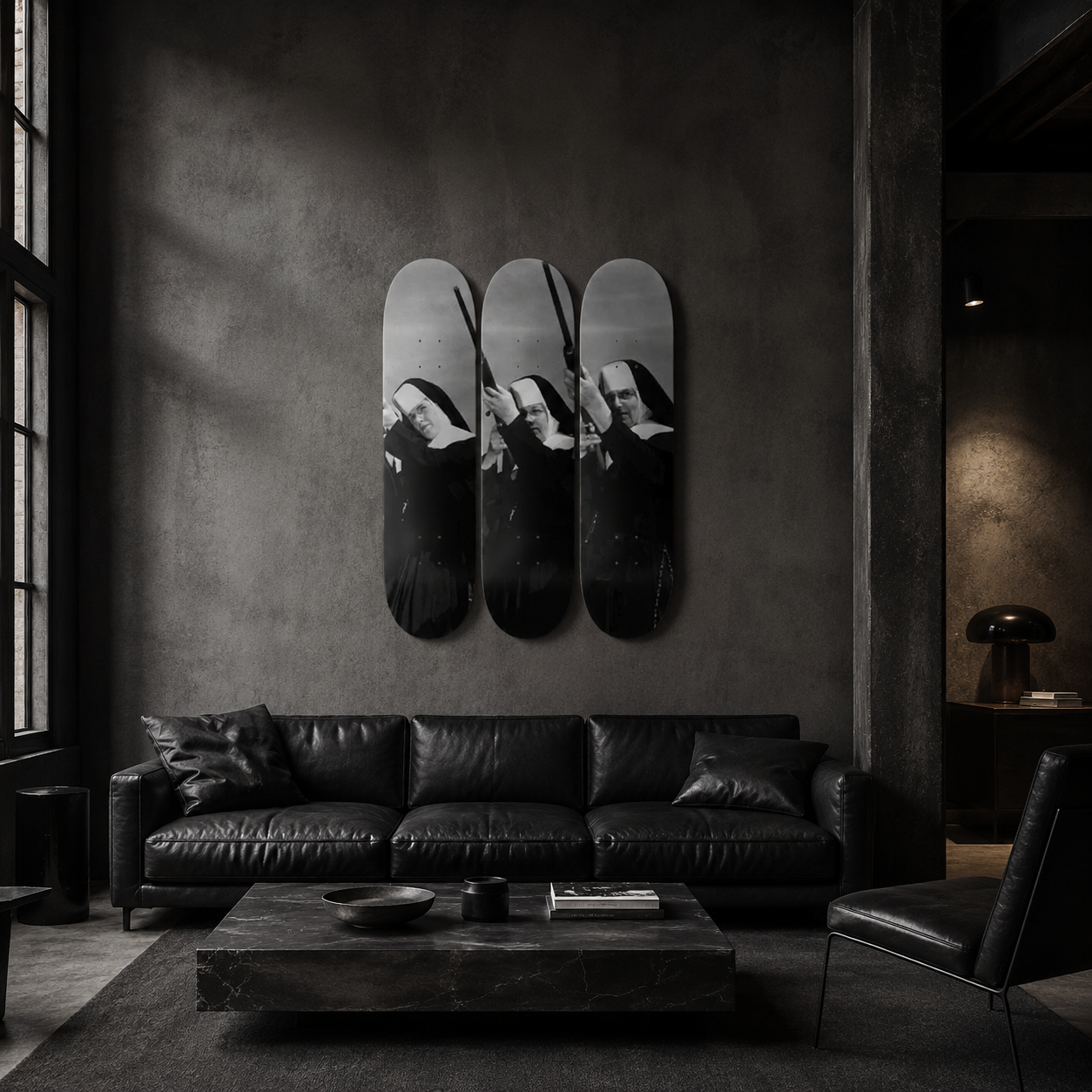 Kill The Sin - skate decorativo ilustrado de pared