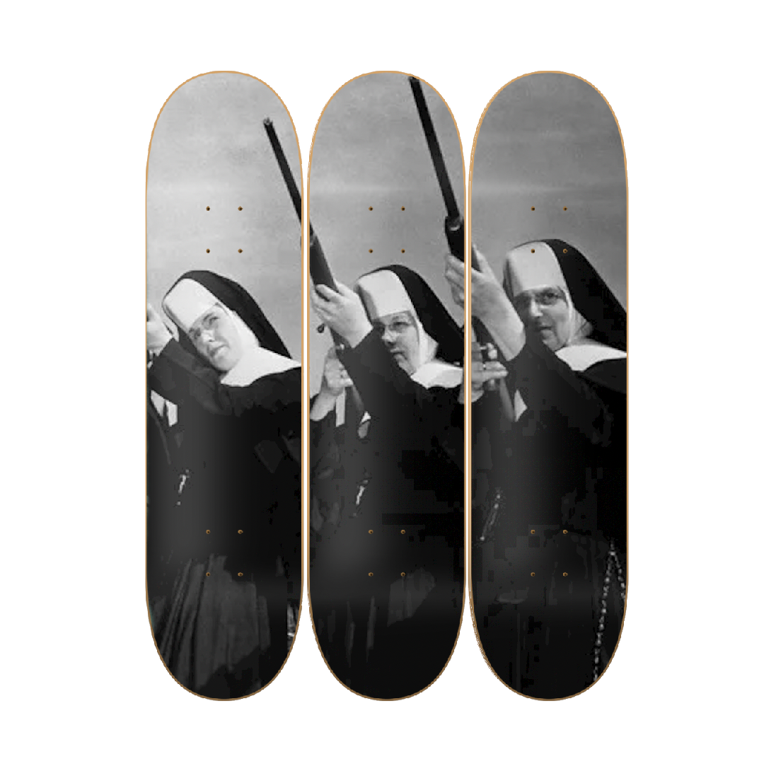 Kill The Sin - skate decorativo ilustrado de pared vista 2
