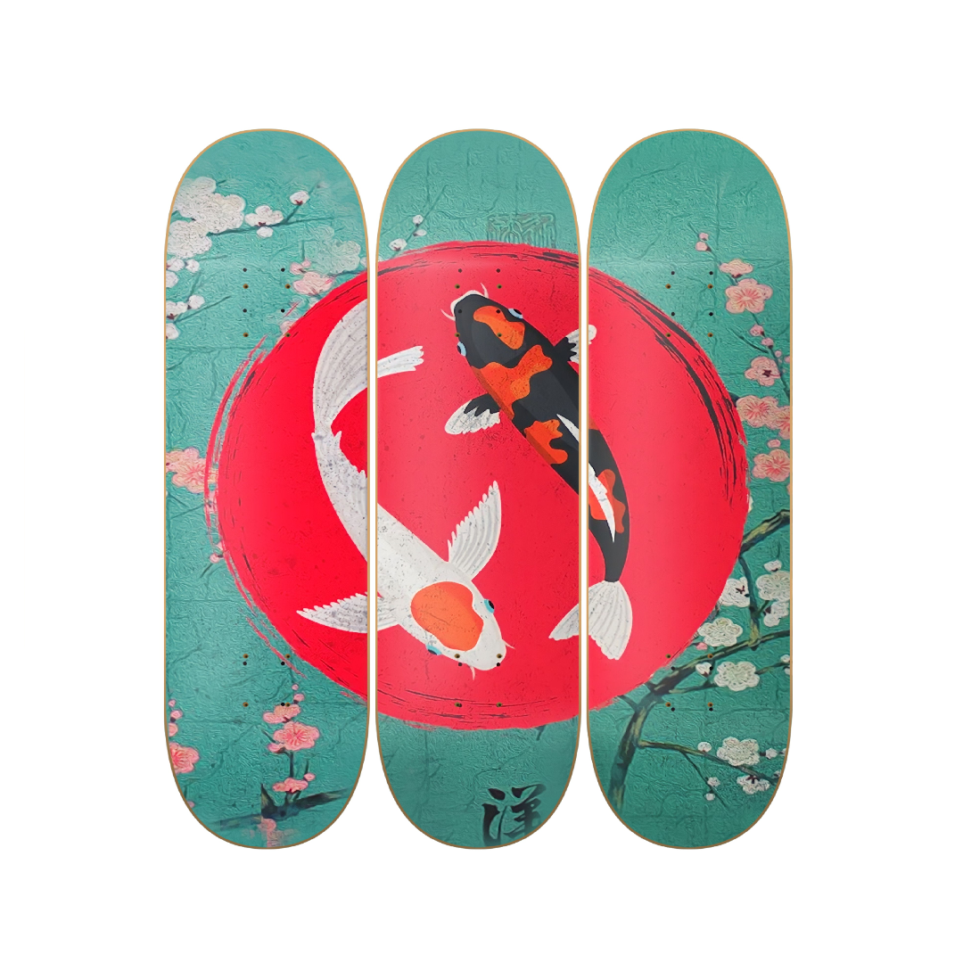 Koi - arte mural en skate de pared vista 2