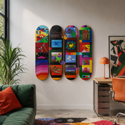 Los dinosaurios - Rodrigo Galecio - obra de Rodrigo Galecio en skate decorativo