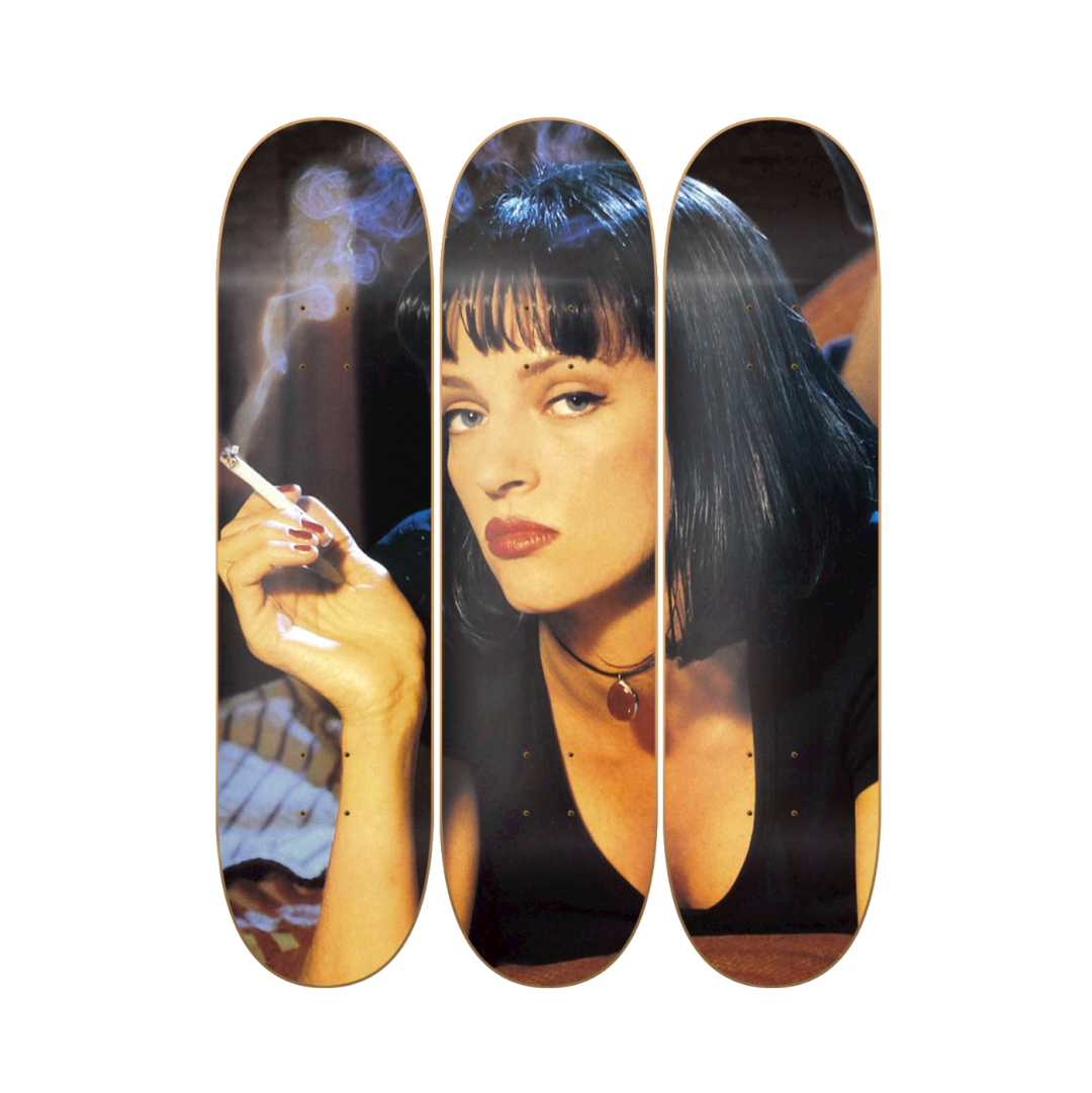 Mia - Pulp Fiction en tabla de skate decorativa vista 2