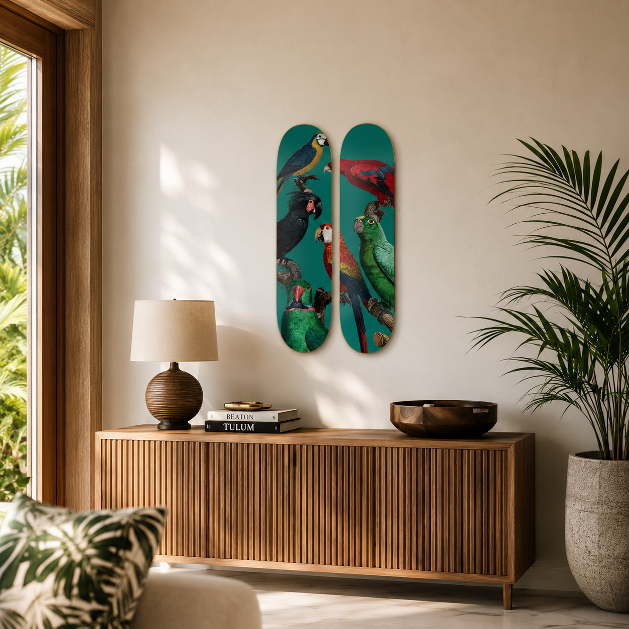 Parrots - skate decorativo animales de pared