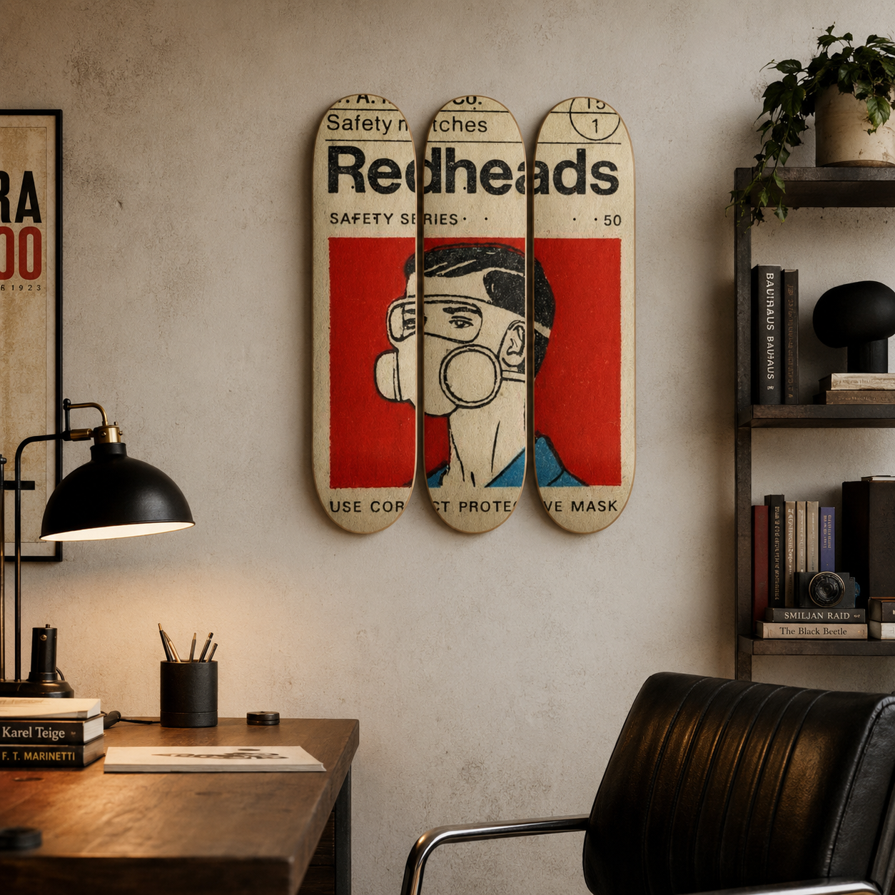 Red Heads - skate decorativo diseño de pared