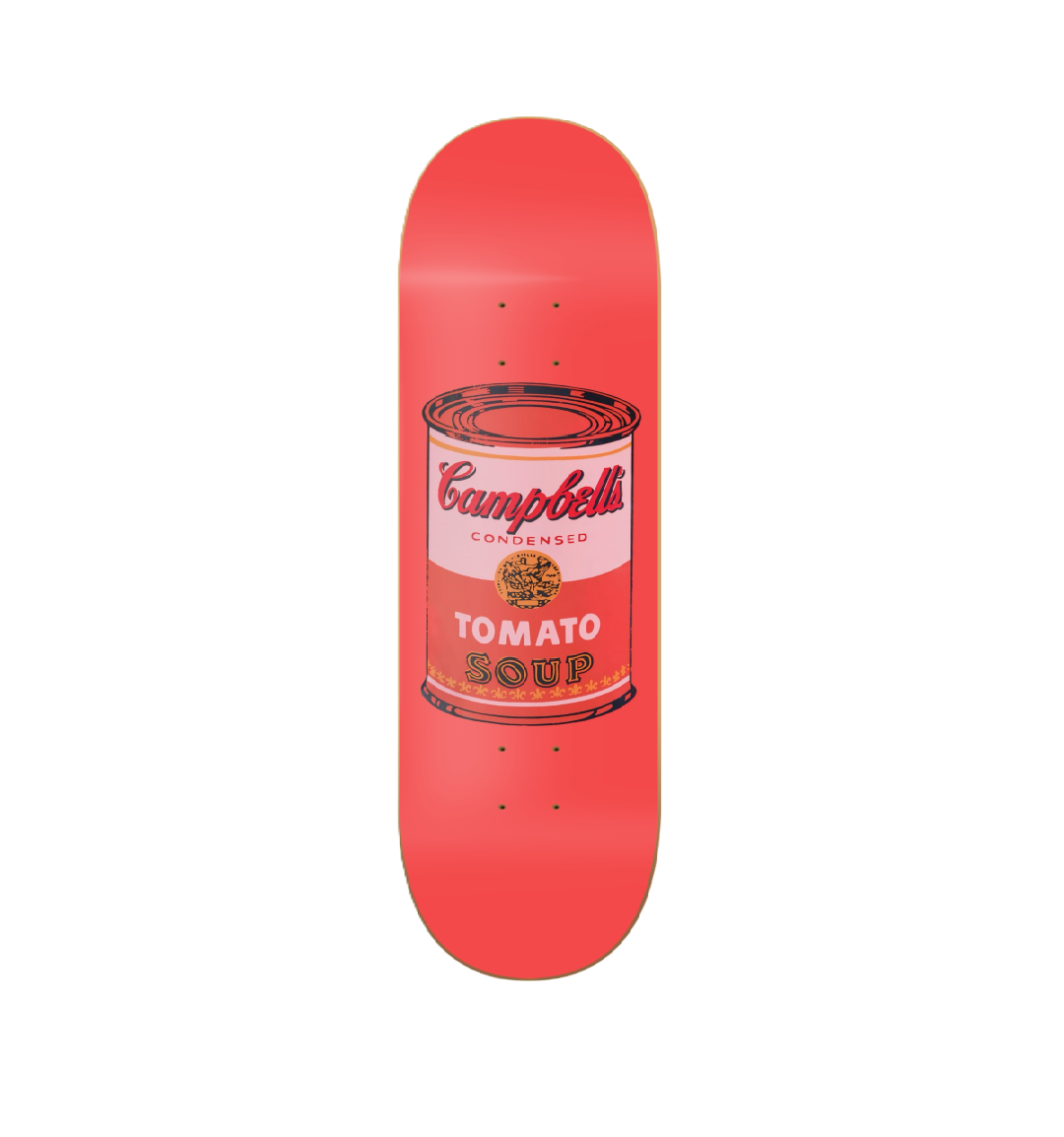 Red Campbell - Campbell pop art en tabla de skate decorativa vista 2