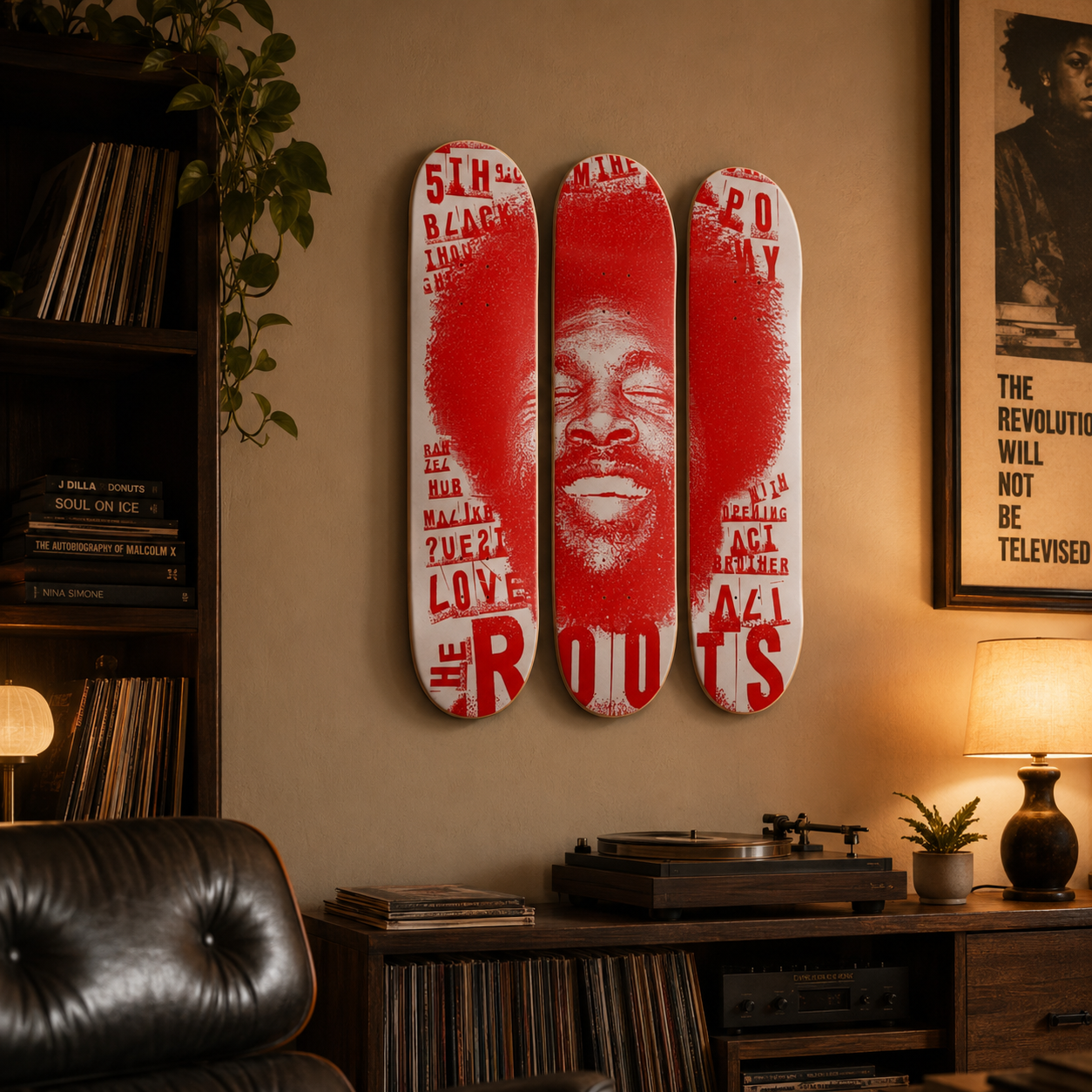 Roots - skate decorativo diseño de pared