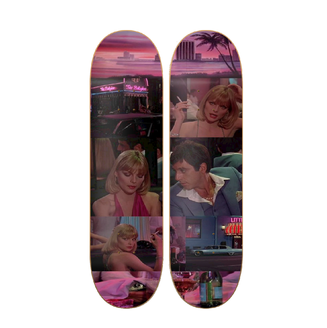 Scarface 1 - Scarface en tabla de skate decorativa