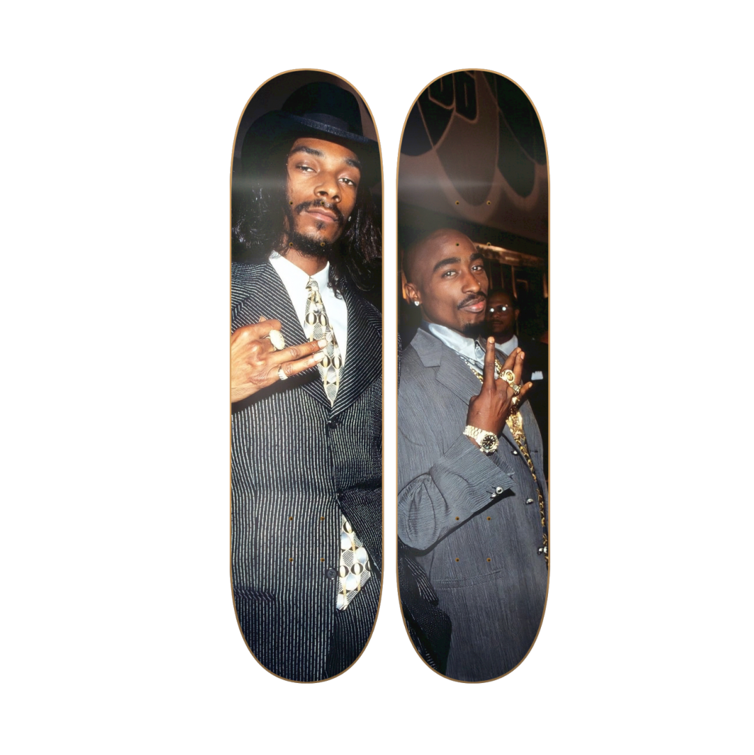Snoop 2Pac - Snoop Dogg y 2Pac en tabla de skate decorativa