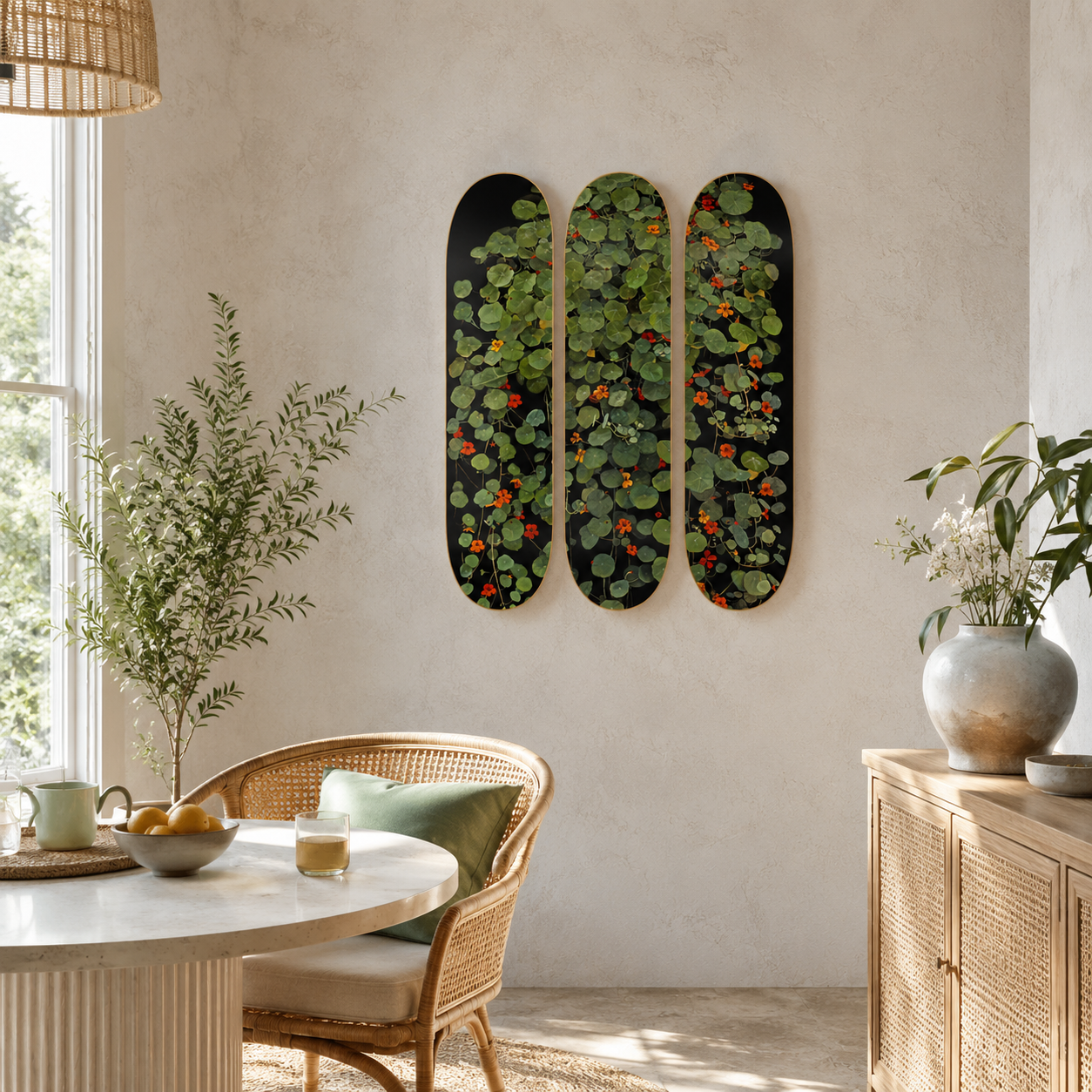 Variación Capuchinas I - Denise Buckel - obra de Denise Buckel en skate decorativo
